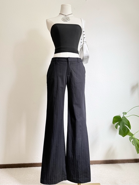 Old Navy Pants - Vintage Old Navy Low Rise Flare Pants Pinstripe Y2K Grunge Minimalist